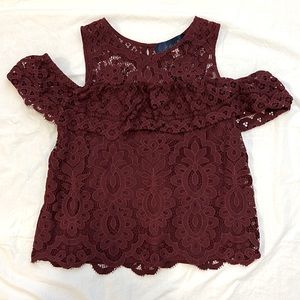 Lace cold shoulder blouse